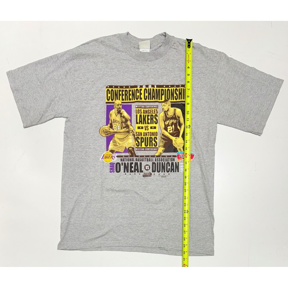 VTG 2001 NBA Conference Championship Lakers vs Spurs ONeal vs Duncan Shirt Large
